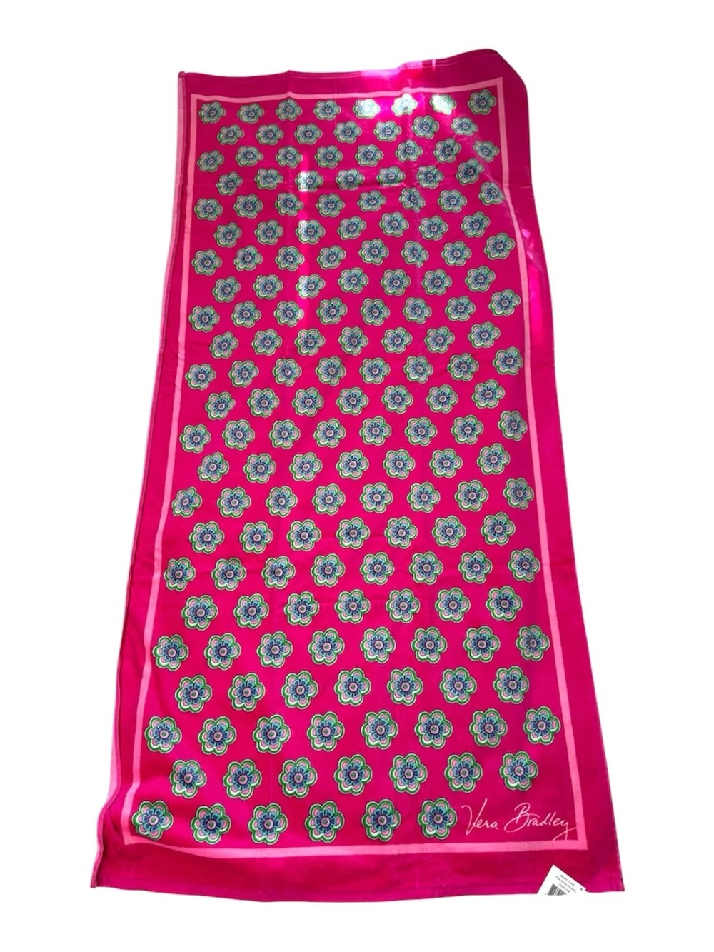 NWT Vera Bradley Pink Swirls Flowers Beach Towel New Retired Pattern